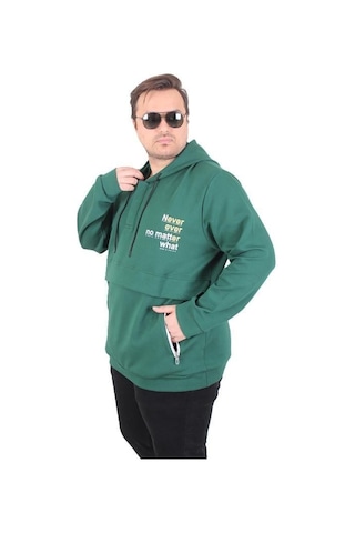 Starbattal Büyük Beden Kapüşonlu Sweat Double Face Never 25706 Neftı Neftı