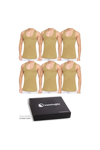 Cennetoğlu 6 Adet Pamuk Beyaz Erkek Penye Atlet Ekonomik Paket 001