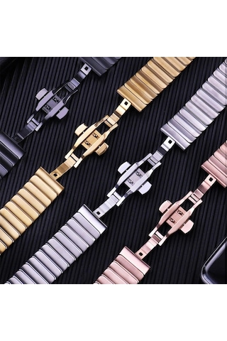 Apple Watch Uyumlu42mm Kr413 Fine Steel Kordon Saat Değildir - Gold