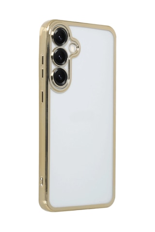 Newface Samsung Galaxy Uyumlu S25 Plus Kılıf Razer Lensli Silikon Semeglbl - 50 - Gold