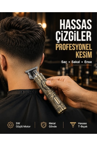 Kompakt Tasarımlı, Güçlü Motorlu Saç Sakal Kesme Makinesi Ve 4 Kılavuz Tarak - Lisinya 1 - 2 Saat