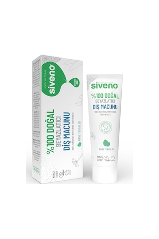 Siveno%100 Doğal Diş Macunu Beyazlatıcı Nane Ferahlığı Florürsüz 65 Gr Beyazlatma