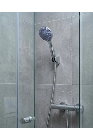 4 Modlu El Duşu Başlığı Spiral Hortumlu Duş Seti Banyo Aksesuarı Gri