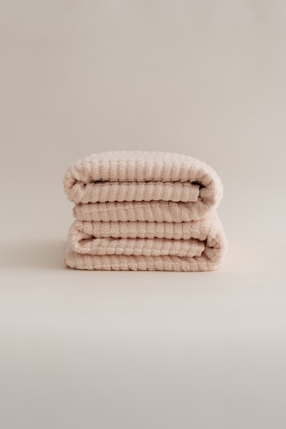Ivory Somon Bordürlü Mikro Fiber %100 Pamuk 2li Banyo Havlusu Set Somon