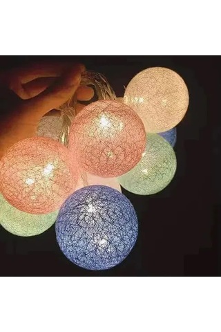 2m 10 Led Renkli Top Lamba Çok Renkli