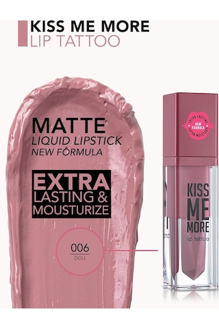 Kiss Me More Yüksek Pigmentli & Mat Bitişli Nemlendirici Likit Ruj Pembe 77787166