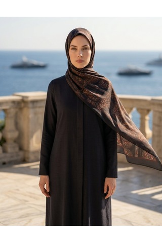 Moda Nuda Iconic Lema Şal Acı Kahve - Zarif Ve Modern