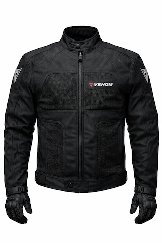 Venom Dynamic 4 Mevsim Ce Korumalı Siyah Motorcu Montu