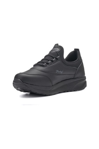 Parley 940-24 Deri Anatomik Lastikli Kadın Sneaker Siyah