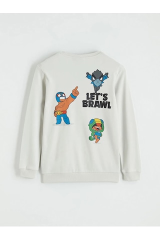 Lc Waikiki Bej Brawl Stars Baskılı Erkek Çocuk Sweatshirt