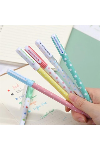 Puantiyeli 6'lı Tükenmez Kalem Seti Mavi