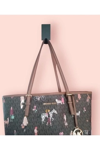 Ardini Kendinden Yapışkanlı Bornoz Havlu Askısı Dikdörtgen Mat Siyah 4'lü Çok Renkli