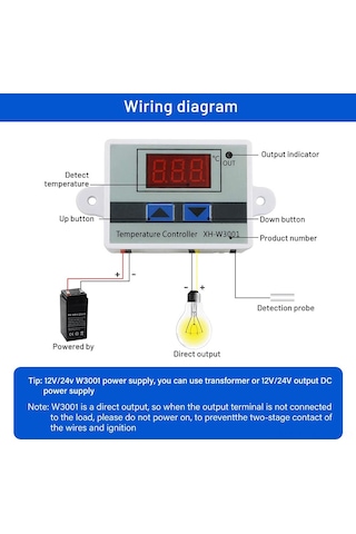 Konesam Akıllı Dijital Mikrobilgisayarlı Sıcaklık Kontrol Cihazı -50 C +110 C Hassas Led Ekranlı