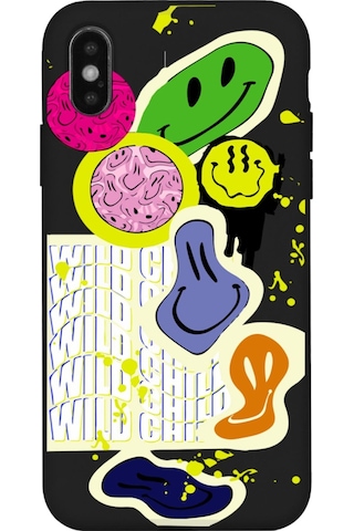 Apple Uyumlu iPhone Xs Max Uyumlu You Can Sad Smile Tasarımlı Siyah Lansman Telefon Kılıfı