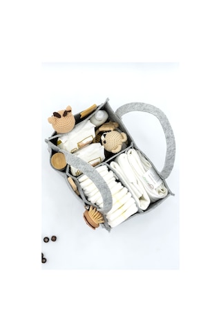 Mordesign Keçe Anne Bebek Bakım Çantası Yenidoğan Alt Açma Değiştirme Için Organizer Taşınabilir Düzenleyici Gri Zg948 Gri