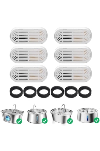 Ecronicword 6'lı Paket Evcil Hayvan Su Dağıtıcı Filtre Kartuşları F11