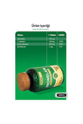 Nondo Bromelain 2400 Gdu 750 Mg 180 Tablet jumbo Boy
