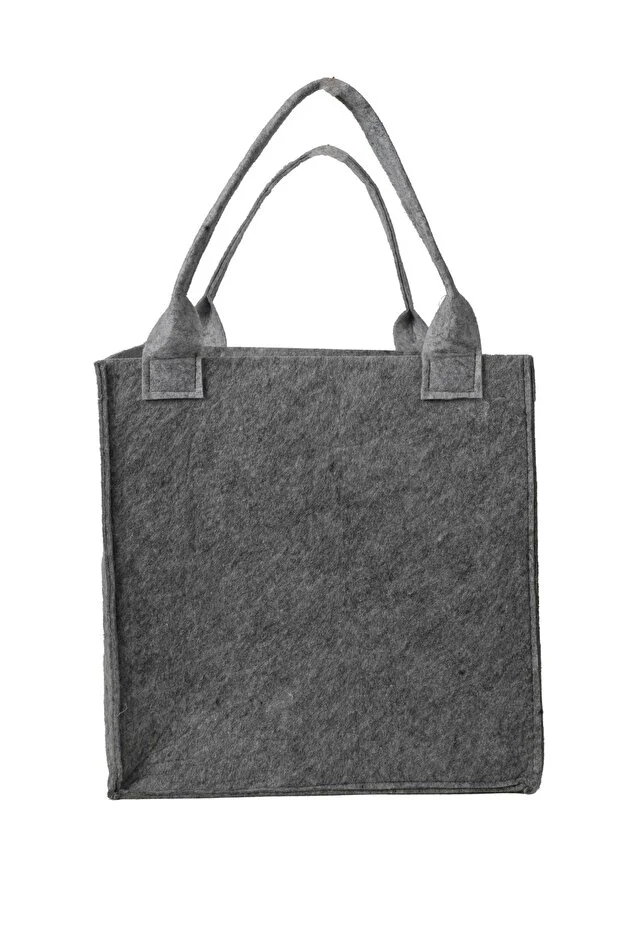 Keçe Küp Organizer Oyuncak Kutusu Kulplu Organizer Gri Antrasit