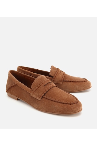 Hotiç Kadın Süet Deri Taba Dikiş Detaylı Günlük Loafer 01ayh321290a340 01ayh321290a340