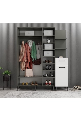 Açelya Portmanto Vestiyer Ayakkabılık Fb - M3 Montaj Dahil 160 Cm