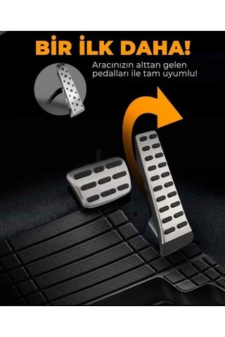 Citroen C Elysee Havuzlu Universal Paspas Krom Siyah Renk