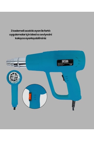 Gld-spt- Endüstriyel 2000w Isı Tabancası Plastik Boru Lehim Boya Çıkarma