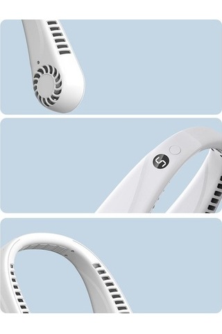 Taşınabilir Boyunlu Fan Eller Serbest Yapraksız Fan 4971 Beyaz