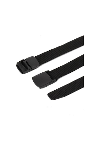 Çantachım Anti Alerjik Plastik Tokalı Taktikal Tarz Bez Kemer Siyah