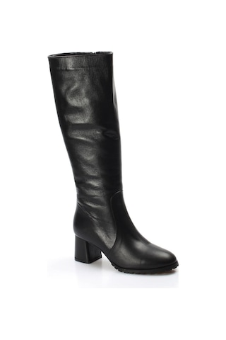 Hakiki Deri Kürklü Kadın Kalın Topuklu Çizme 064kza998 001