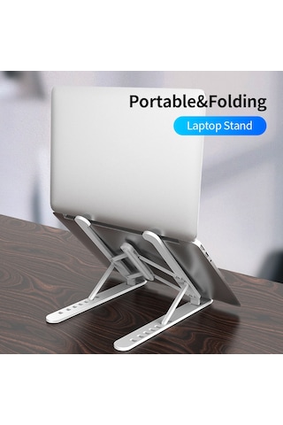 Skycity 11-17 İnç Laptop Ve Tablet İçin 6 Seviye Yükseklik Ayarlı Katlanabilir Soğutucu Masaüstü İçin Yükseltici Stand Pembe