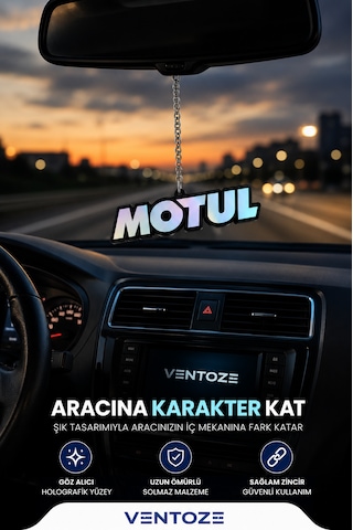 Motul Araç Ayna Süsü Holografik Dekoratif Oto Aksesuar Anahtarlık 10 Cm Çok Renkli