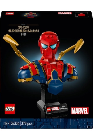 LEGO® ǀ Marvel Iron Örümcek Adam Büstü 76326 - Yetişkinler için Koleksiyonluk Sergileme Modeli Yapım Seti (379 Parça)