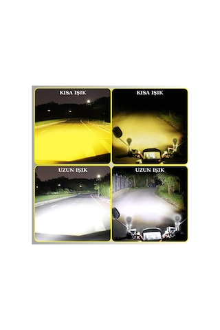 Motosiklet Scooter Mini Sis Farı Set Düğme / Anahtar li Beyaz Sarı Mini Kasa 12v Led Işık