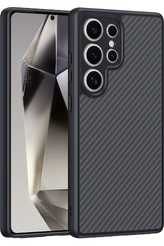 Apsuwa Samsung Galaxy S25 Ultra Uyumlu Kılıf Elnino Magsafe Carbon Fiber Kılıf