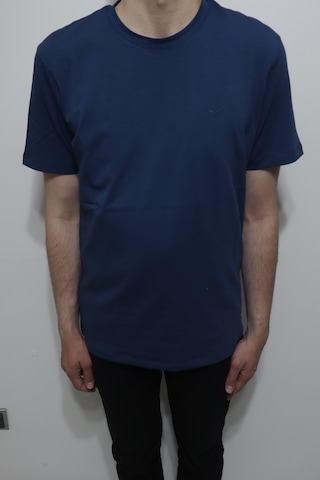 Santa Dmctekstil Erkek 2675 Düz Spor Kesim Rahat Kalıp Bisiklet Yaka Basic T-shirt Indigo
