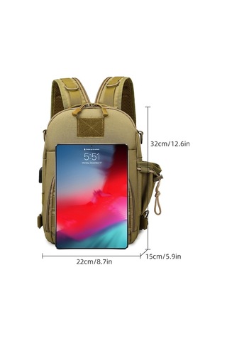 Createtech Sırt Çantası Şarjlı Seyahat Outdoor Kahverengi Hafif - Qy Kahverengi