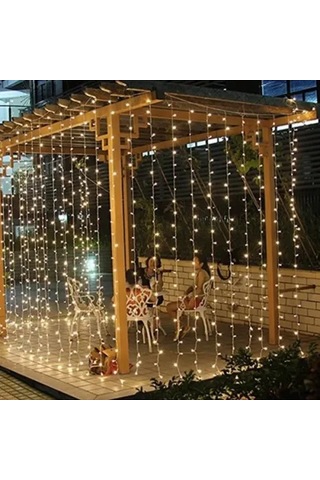 3x3 Metre Sarı Işıklı Perde Led Gün Işığı