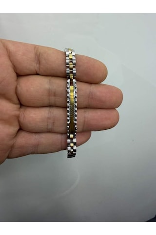 Dupont Mılano Dm-sb-009-sg06 Gümüş Altın Renk Erkek Çelik Bileklik Gümüş - Altın