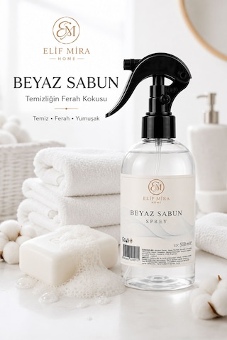 Oda Kokusu Sprey Beyaz Sabun Kalıcı Oda Parfümü 500 Ml