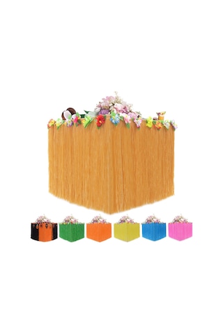 Sones Hawaii Masa Örtüsü Deniz Kenarı Partisi Şenlikli Pazar Masa Süslemeleri, Boyut: 276x30cm Kırmızı Kırmızı