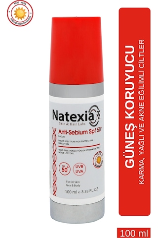 Natexia Sivilce Karşıtı Anti-sebium Güneş Koruyucu Losyon SPF50+ 100 Ml