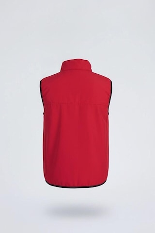 Vatan Tekstil Dik Yaka Slim Fit 3 Cepli Softshell Erkek Yelek Su İtici Kumaş Kırmızı