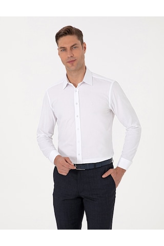 Pierre Cardin Erkek Beyaz Gömlek Desenli 50312180-vr013 Beyaz