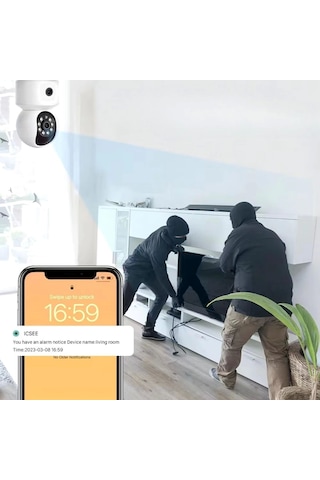 Çift Kameralı Wifi Bağlantılı Gece Görüşlü Ev Tipi Güvenlik Kamerası Yosee