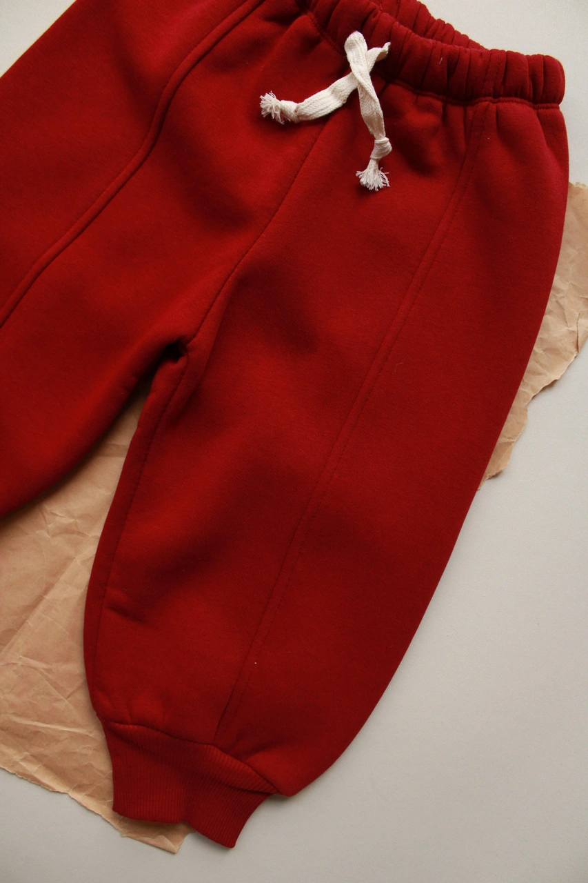 Bordo Polarlı Eşofman Altı Bordo