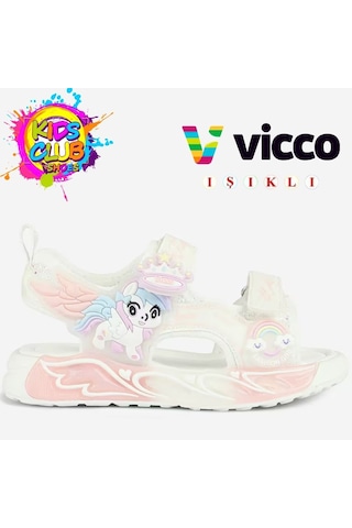 Vicco Alra Işıklı Sandalet Ortopedik Çocuk Sandalet Beyaz
