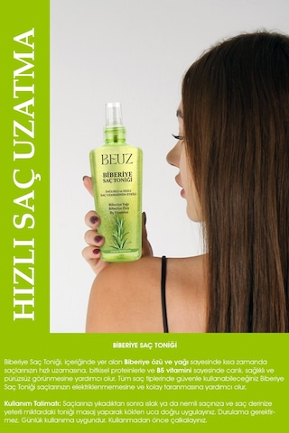 Beuz Hızlı ve Sağlıklı Saç Uzatma Etkili Biberiye Saç Toniği 200 ML