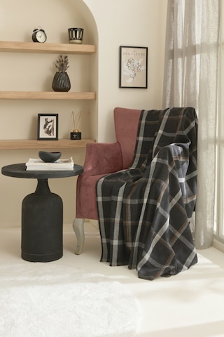 Karaca Home Flanel Throw Tv Battaniyesi Siyah-gri Siyah