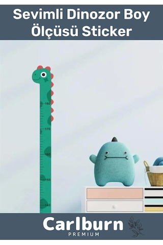 Özel Üretim İz Bırakmayan Çift Taraflı Bantlı Silinebilir Ev Sevimli Mavi Dinozor Boy Ölçüsü Sticker