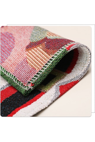 Neevoyu Noel Güneşi Desenli Isıya Dayanıklı Örgü Kumaş Yemek Masası Altlığı 43x33 Cm - Aile, Parti, Bar Kullanıma Uygun